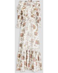 byTiMo - Ruffled Floral-print Cotton Maxi Dress - Lyst