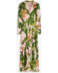FARM Rio - Drapiertes maxikleid aus crêpe mit floralem print - Lyst