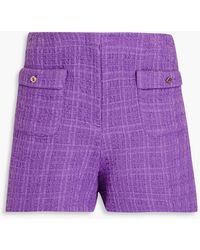 Maje - Button-embellished Cotton-tweed Shorts - Lyst