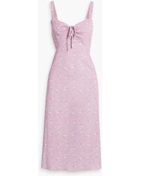 Anna Sui - Printed Satin-jersey Dress - Lyst