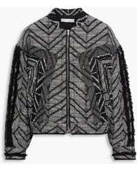 IRO - Blinder Sequin-embellished Metallic Bouclé-tweed Bomber Jacket - Lyst