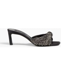 Sergio Rossi - Crystal-Embellished Twisted Satin Mules - Lyst