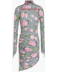 Maisie Wilen - Ruched Printed Stretch-jersey Mini Dress - Lyst