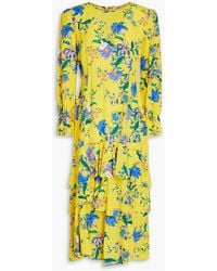 Diane von Furstenberg - Fairfax Ruffled Floral-print Crepe De Chine Midi Dress - Lyst