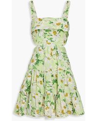 ALÉMAIS - Astra Cutout Floral-Print Linen Mini Dress - Lyst