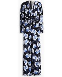 Diane von Furstenberg - Fanny Floral-print Lyocell And Wool-blend Jersey Wide-leg Jumpsuit - Lyst