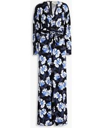 Diane von Furstenberg - Fanny jumpsuit mit weitem bein aus jersey aus einer lyocell-wollmischung mit floralem print - Lyst