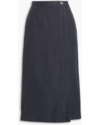 Alex Mill - Agnes Linen, Cotton And Lyocell-blend Twill Midi Wrap Skirt - Lyst