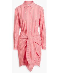 10 Crosby Derek Lam - Charlotte Striped Broderie Anglaise Cotton Mini Shirt Dress - Lyst