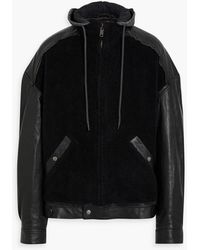 Balenciaga - Shearling-paneled Leather Hooded Jacket - Lyst