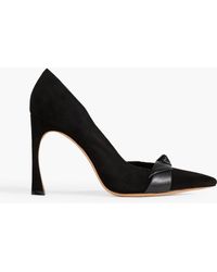 Alexandre Birman - Clarita 100 Bow Embellished Leather-trimmed Suede Pumps - Lyst