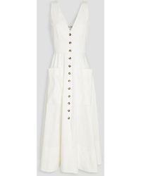 Saloni - Zoey Cutout Cotton-blend Poplin Midi Dress - Lyst