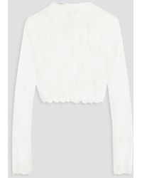 Philosophy Di Lorenzo Serafini - Cropped Embroidered Tulle Top - Lyst
