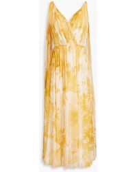 Erdem - Draped Printed Silk-blend Voile Midi Dress - Lyst