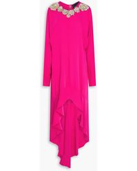 Costarellos - Liva Embellished Crepe De Chine Maxi Dress - Lyst