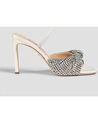 Sergio Rossi - Crystal-Embellished Twisted Satin Mules - Lyst