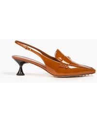 Tory Burch - Ballet Embellished Patent-leather Slingback Pumps - Lyst