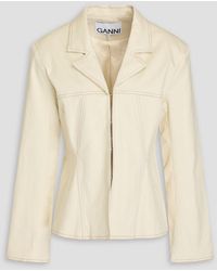 Ganni - Herringbone Cotton-Blend Jacket - Lyst
