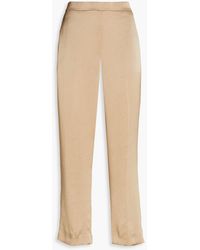 Theory - Cropped Crinkled Satin Tapered Pants - Lyst