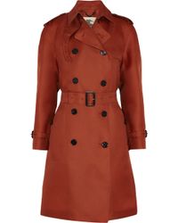 Burberry Silk-organza Trench Coat - Blue