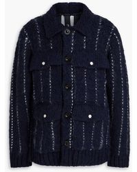 Sacai - Pinstriped Knitted Jacket - Lyst
