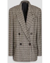 Brunello Cucinelli - Double-breasted Houndstooth Wool-blend Blazer - Lyst