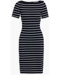 Carolina Herrera - Striped Pointelle-knit Dress - Lyst