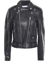 IRO Letto Leather Biker Jacket Black