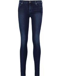 7 For All Mankind 7 For All Kind The Skinny Mid-rise Skinny Jeans Dark Denim - Blue