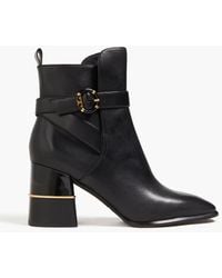 Tory Burch - Buckled Leather Ankle Boots - Lyst