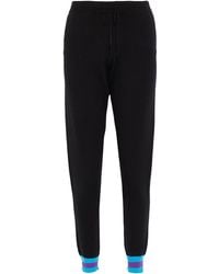 Chinti & Parker Striped Wool And Cashmere-blend Track Trousers - Black