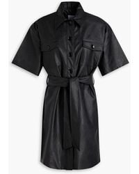 Each x Other - Belted Faux Leather Mini Shirt Dress - Lyst