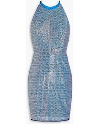 Aidan Mattox - Sequined Tulle Mini Dress - Lyst