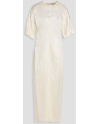 Loulou de Saison - Ruby Linen And Silk-Blend Midi Dress - Lyst