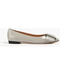 Sergio Rossi - Buckled Patent-leather Point-toe Flats - Lyst