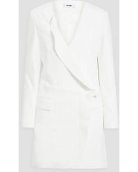 MSGM - Rufflled Crepe Tuxedo Mini Dress - Lyst