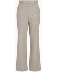Magda Butrym - Houndstooth Wool And Cotton-blend Straight-leg Pants - Lyst