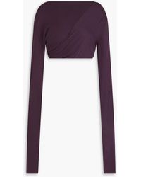 Rick Owens - Jade Cropped Draped Jersey Top - Lyst