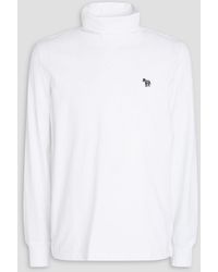 Paul Smith - Appliquéd Cotton-jersey Turtleneck T-shirt - Lyst
