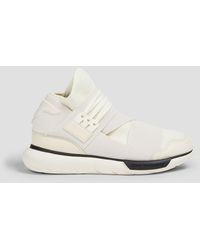 Y-3 - Neoprene And Leather High-Top Sneakers - Lyst
