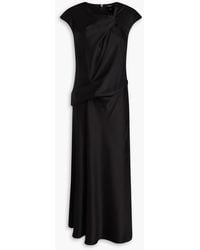 Theory - Twisted Satin-Crepe Midi Dress - Lyst