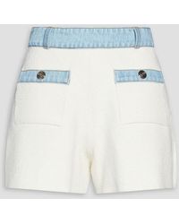 Maje - Denim-Trimmed Cotton-Blend Terry Shorts - Lyst