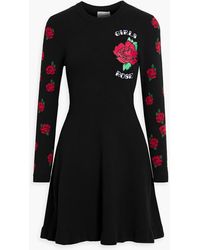 RED Valentino - Embroiderd Jacquard-knit Mini Dress - Lyst