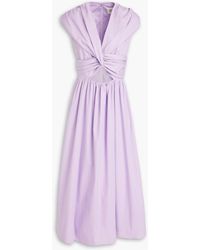 TOVE - Carine Twist-front Cutout Cotton-poplin Midi Dress - Lyst