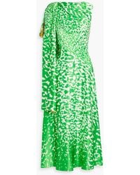 ROKSANDA - Arista Draped Printed Silk-satin Midi Dress - Lyst
