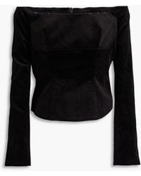 A.L.C. - Cassie Off-the-shoulder Cotton-blend Velvet Top - Lyst