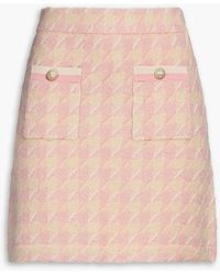 Sandro - Louisa Houndstooth Jacquard-knit Cotton-blend Mini Skirt - Lyst
