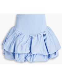 Aje. - Turner Tiered Ribbed-knit And Taffeta Mini Skirt - Lyst