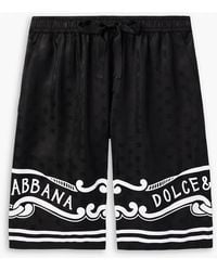 Dolce & Gabbana - Logo-print Silk-twill Jacquard Drawstring Bermuda Shorts - Lyst