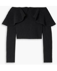 Altuzarra - Hasla Off-the-shoulder Ribbed Merino Wool And Cashmere-blend Sweater - Lyst